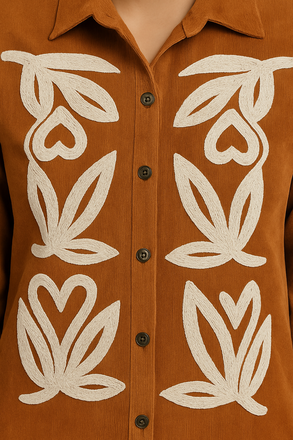 Terracotta Threads Embroidered Shirt & Trouser Set