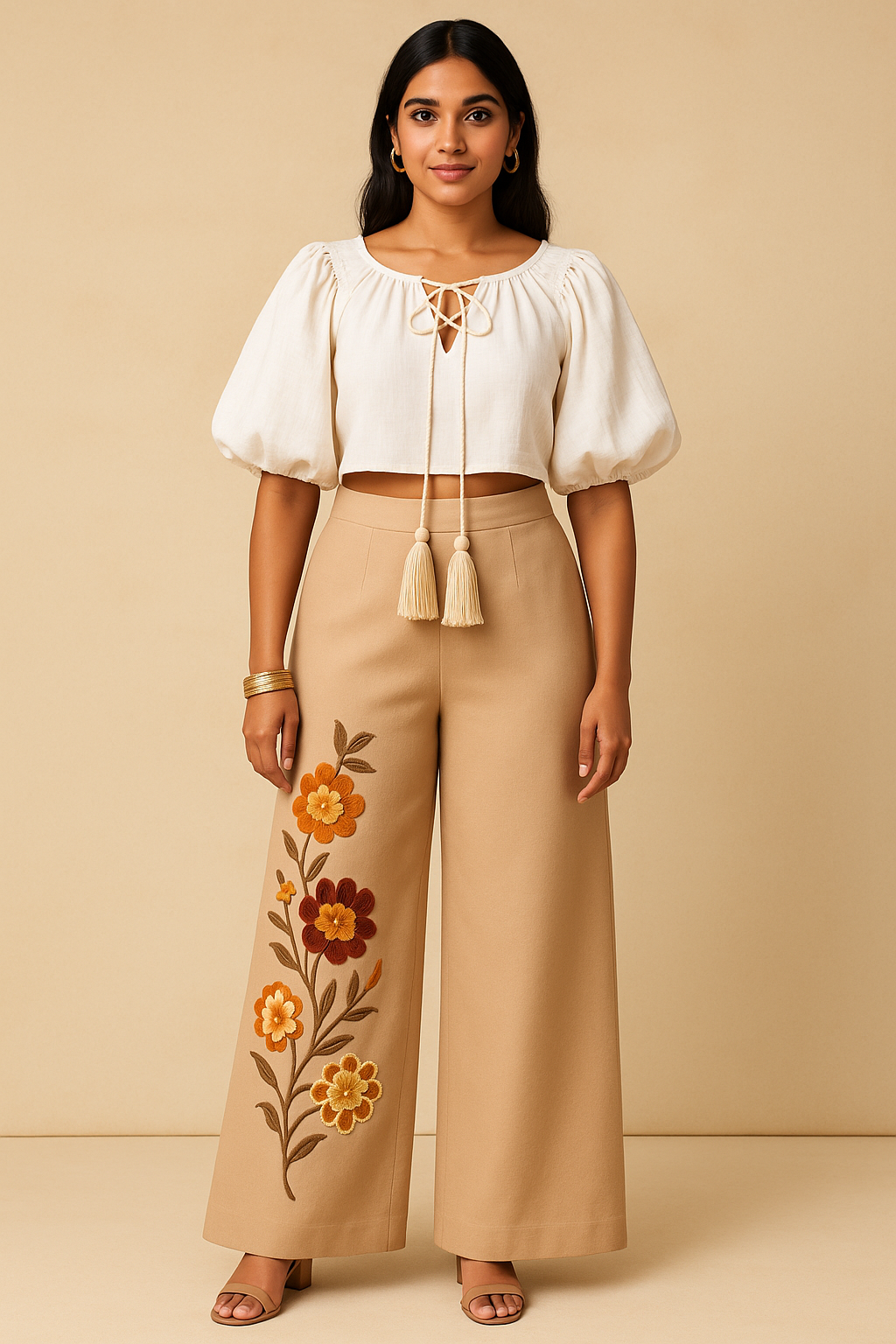 Marigold Meadow Embroidered Pant Set